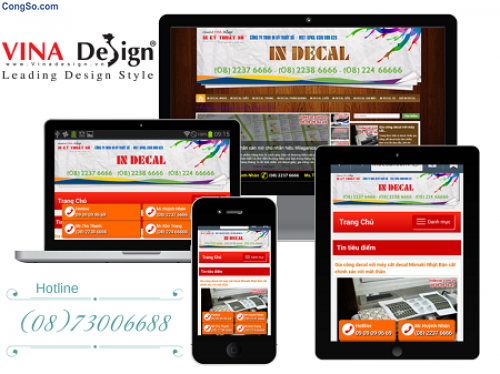 (08)73006688 - Hotline Công ty thiết kế web VINADESIGN Tp.HCM