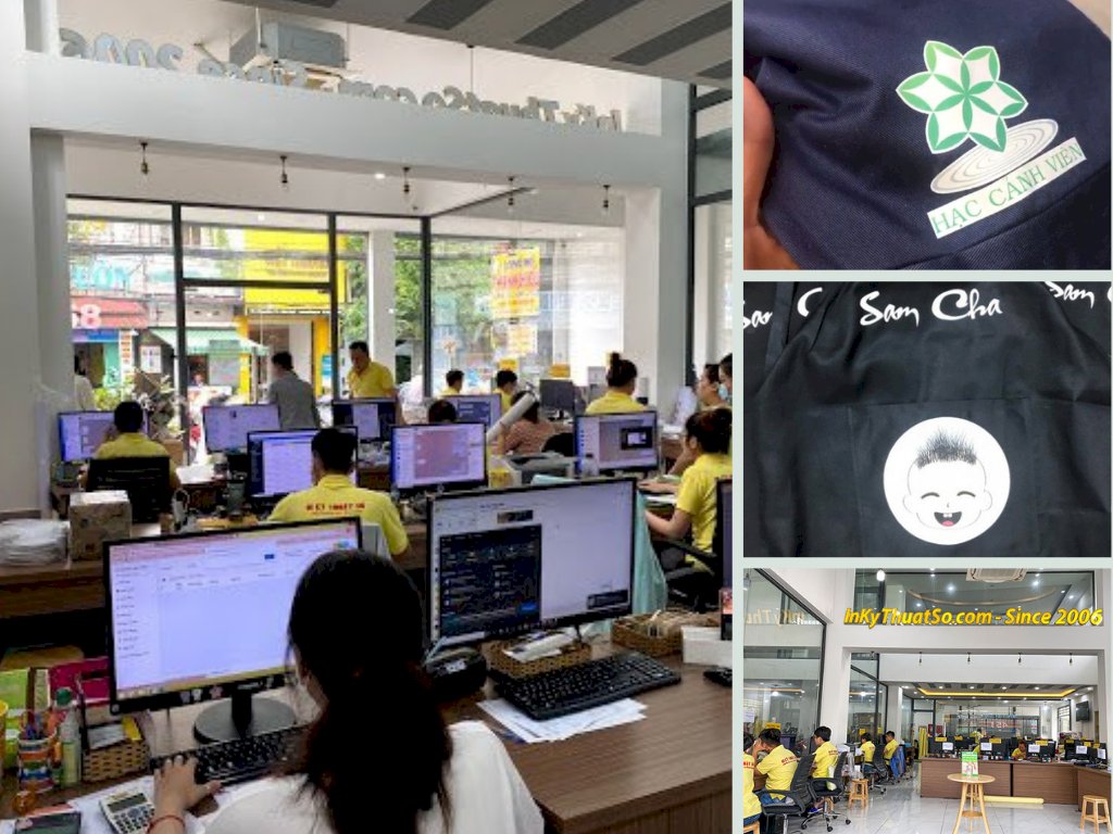 Xưởng in logo áo bảo hộ lao động nhân viên, đồng phục công sở công ty