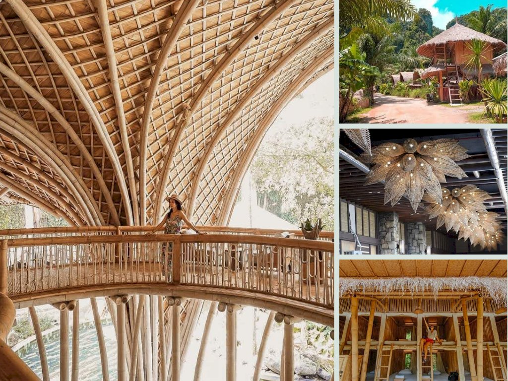 Thiết kế, thi công công trình tre nghệ thuật, sáng tạo resort, spa, hồ bơi, office công sở