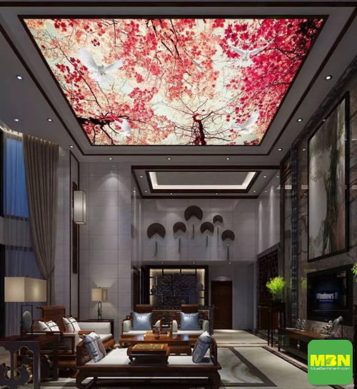 Chọn mẫu trần xuyên sáng phòng khách đẹp