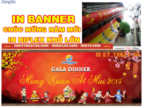 Băng rôn chúc mừng năm mới 2015 HCM