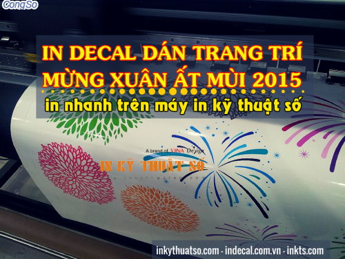In decal dán kính trang trí tết 2015 HCM
