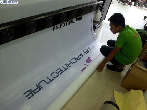 In bạt hiflex khổ lớn ngoài trời cho A5 Architecture nhà thầu chính công trình The Coffee House