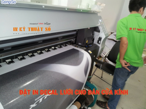 In decal lưới cho dán cửa kính