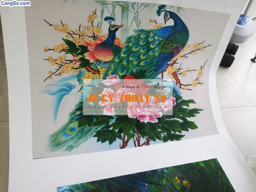 In kỹ thuật số mực nước cho tranh treo trường với chất liệu canvas