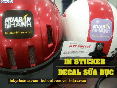 In sticker decal sữa đục logo thương hiệu