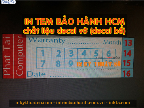 In tem bảo hành HCM