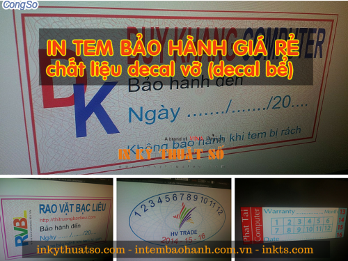 In tem bảo hành HCM giá rẻ tại quận 1