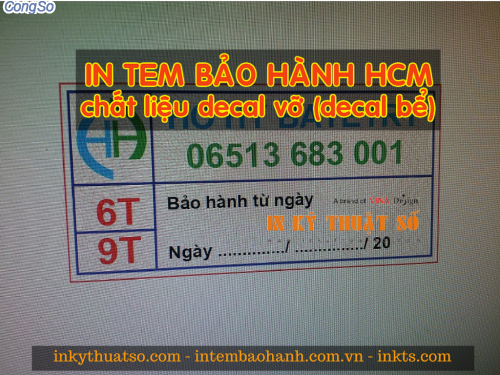 In tem bảo hành Tp.HCM
