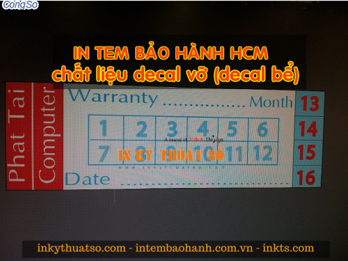 In tem bảo hành từ decal vỡ (decal bể)