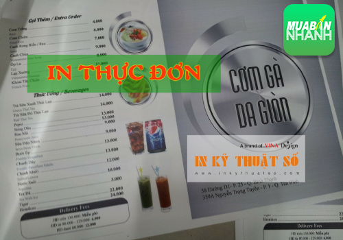 In thực đơn giá rẻ, chuyên in thực đơn cho nhà hàng, quán ăn, quán cafe tại HCM