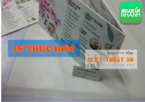 In thực đơn nhà hàng giá rẻ tại HCM, in PP cán màng chống nước, bồi format cứng cáp