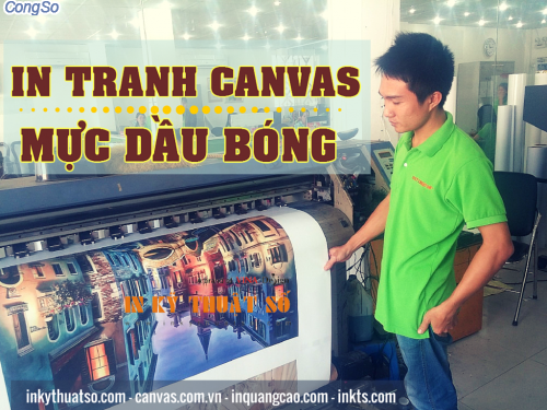 In vải canvas tranh trang trí nhà hàng, quán cafe in mực dầu bóng
