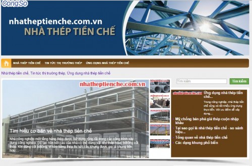 Thiết kế website nhà thép tiền chế - nhatheptienche.com.vn