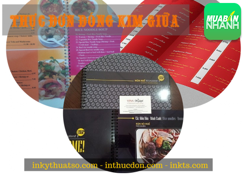 Thực đơn đóng kim giữa thành cuốn