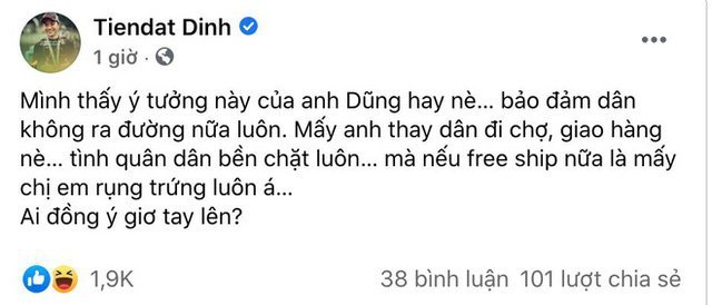 Dòng trạng thái mới nhất của đạo diễn Nguyễn Quang Dũng trên trang cá nhân gây nên làn sóng tranh cãi mạnh mẽ trên MXH.