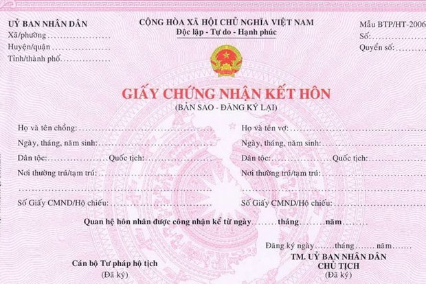 Giấy Chứng nhận kết hôn (bản giấy)