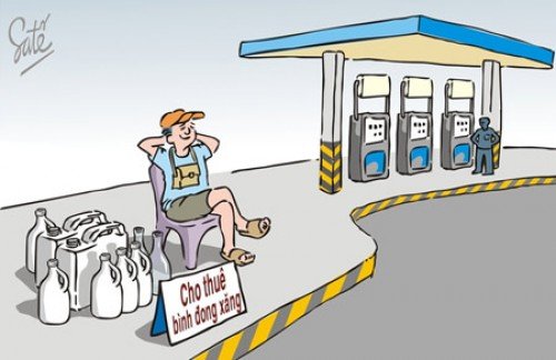 Biếm họa về giá xăng