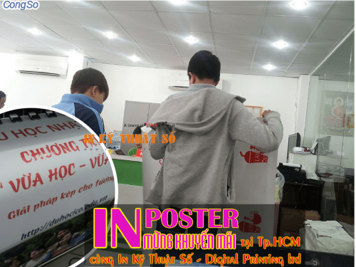 Khach hang dat in PP poster chuong trinh khuyen mai tai Cong ty TNHH In Ky Thuat So - Digital Printing 