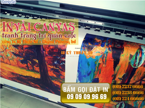 Gui email dich vu in tranh trang tri quan cafe tren chat lieu canvas tu Cong ty TNHH In Ky Thuat So - Digital Printing 
