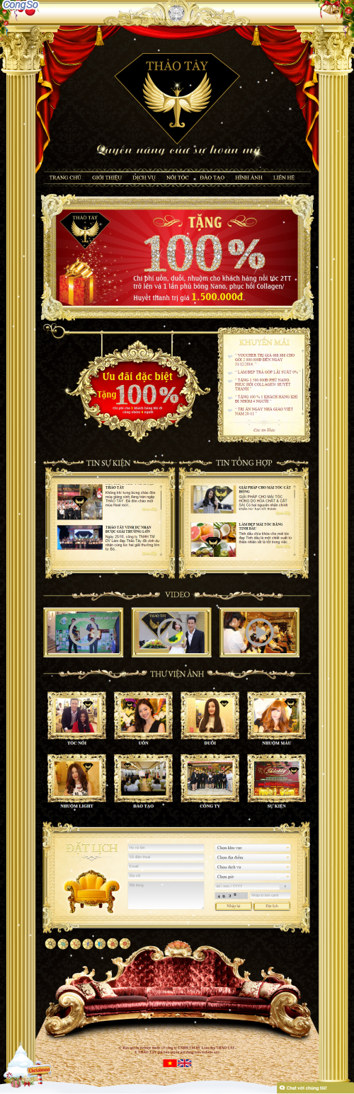Website thaotay.com duoc VINADESIGN len y tuong, thuc hien thiet ke va dung trang web theo phong cach trang trong va tinh te nhat